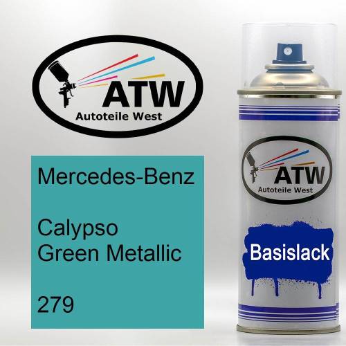 Mercedes-Benz, Calypso Green Metallic, 279: 400ml Sprühdose, von ATW Autoteile West.